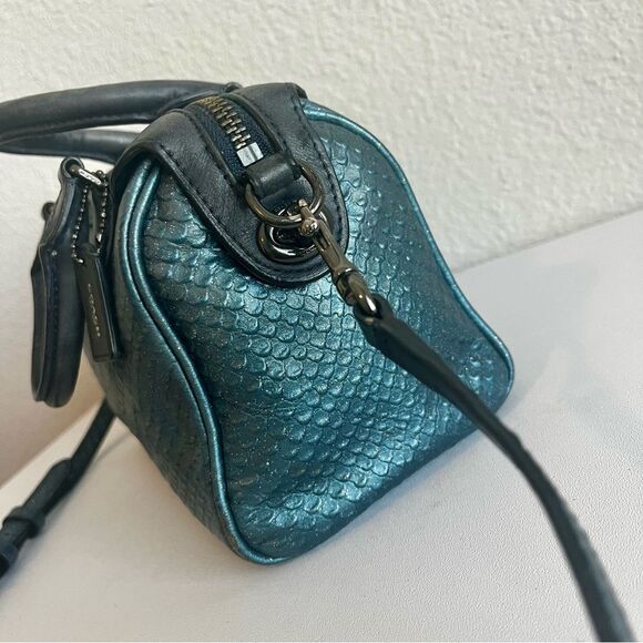 COACH Navy Blue Glitter Bennet Satchel Rogue Swagger Crossbody Bag 36657 - Picture 2 of 9